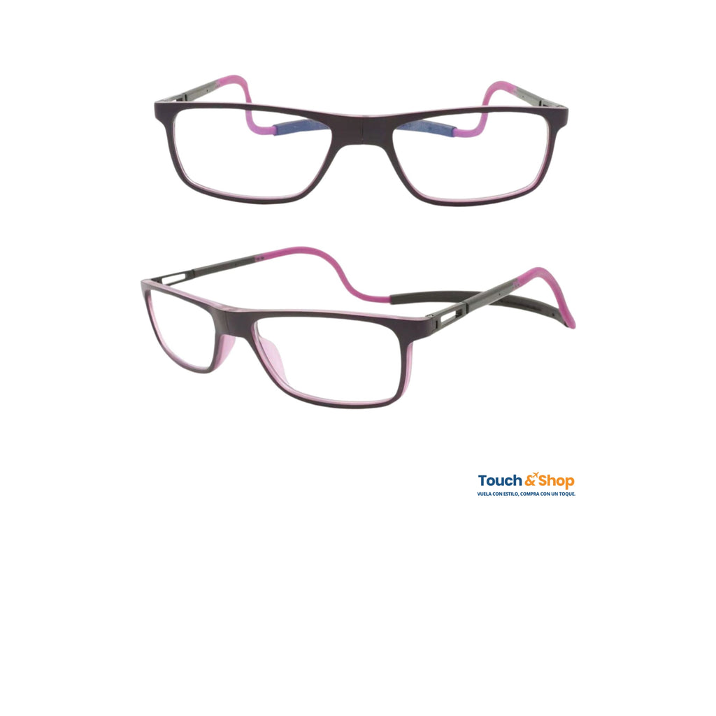 Gafas de lectura magnéticas color morado con filtro luz azul