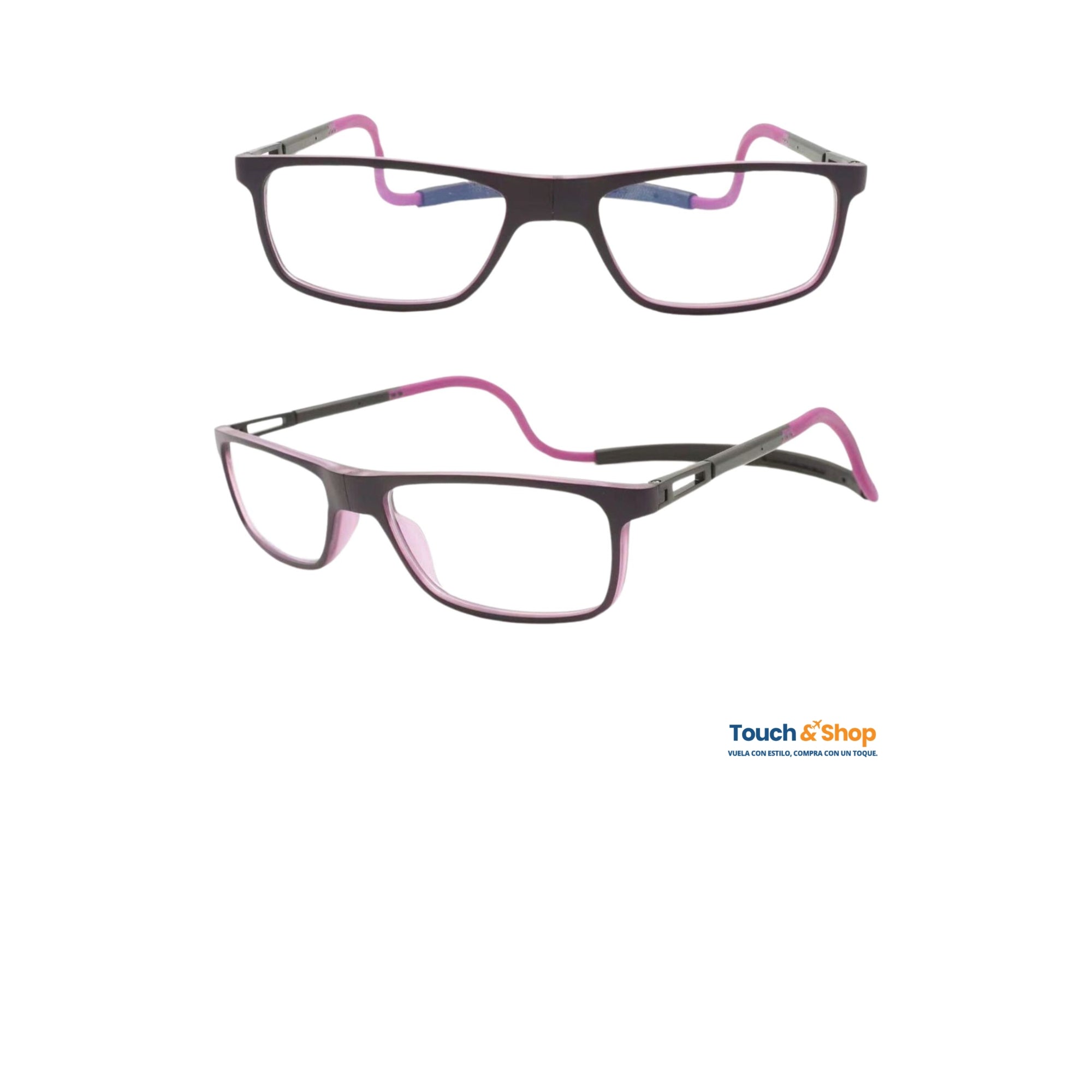 Gafas de lectura magnéticas color morado con filtro luz azul