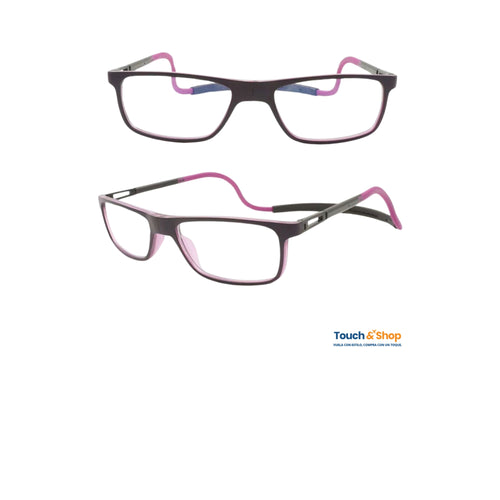 Gafas de lectura magnéticas color morado con filtro luz azul